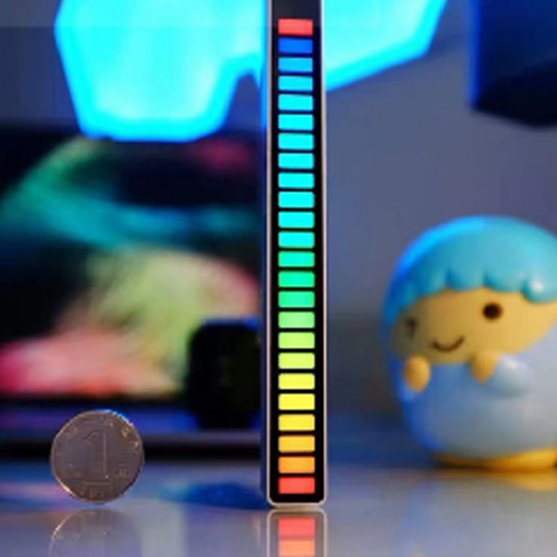 电脑桌面声控拾音氛围灯RGB电竞音频车载3D音乐音响节奏音量七彩